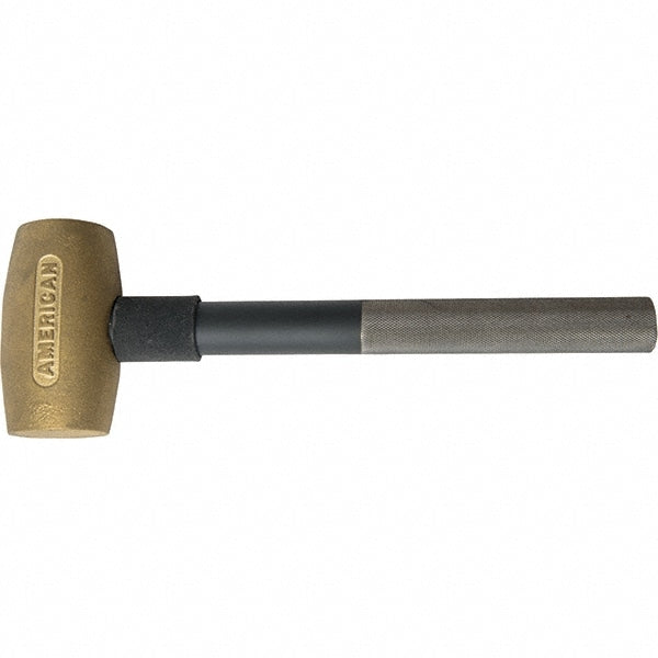 American Hammer AM35BRPG Dead Blow Hammer, 56 oz Head, 2" Face Dia, Brass Head