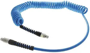 American Lube TIM-4190-12 1/4" ID x 12' Coiled Air Hose, 1/4"(M) Couplings