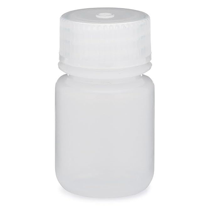 Globe Scientific 7020030 Bottle Wide Mouth LDPE Bottle Attached PP Screw Cap 30mL 12/Pack