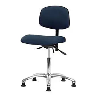 Blue Ridge Ergonomics FDHCH-CR-T1-A1-CC-F42 Rutledge Fabric Chair Chrome - Desk Height with Seat Tilt, Adjustable Arms, & Casters in Black Fabric