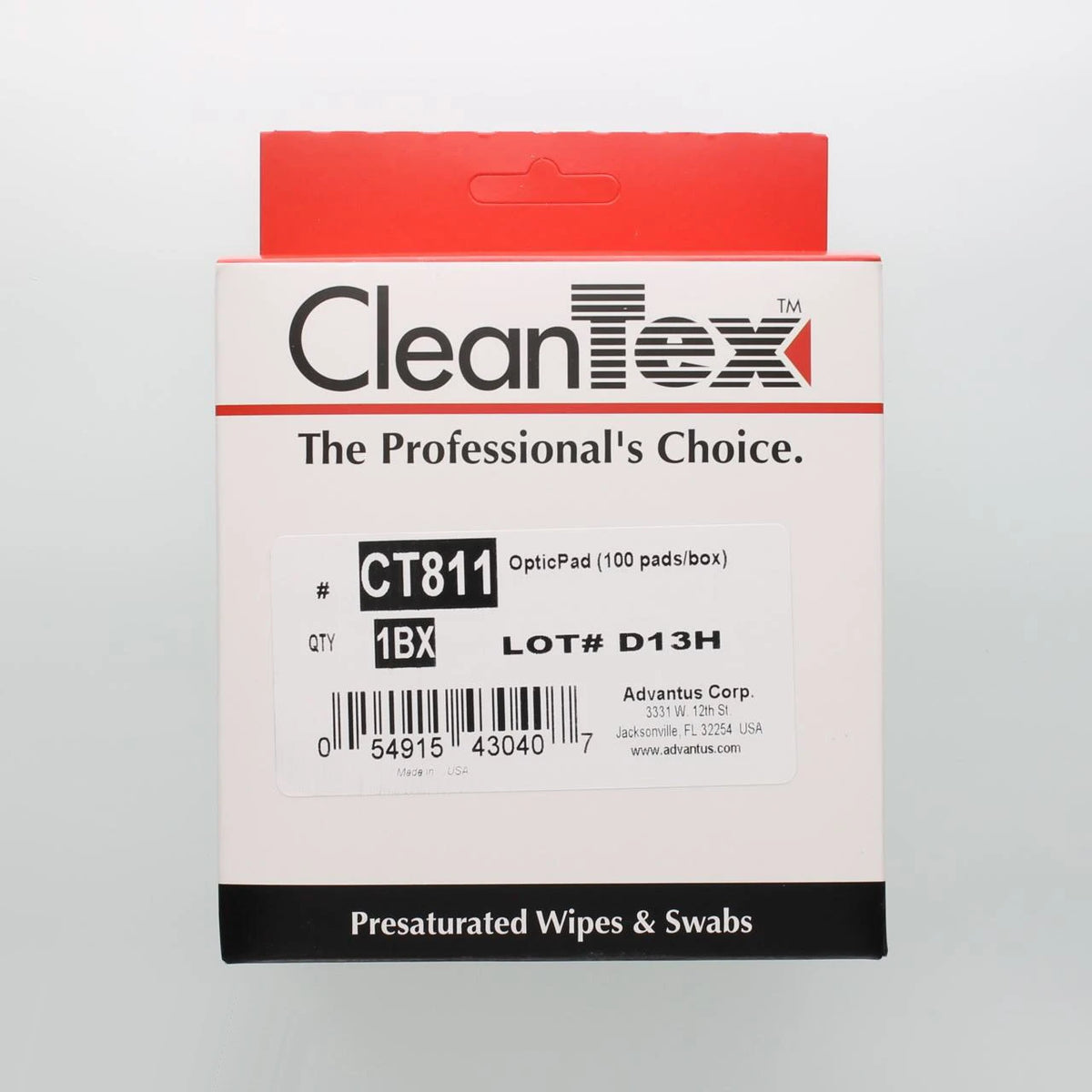 SOS Cleanroom CT811 OpticPad Optical Surface Cleaning Pad