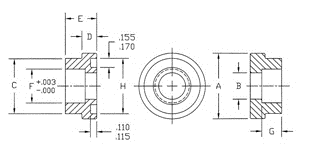 Brennan 3300-61-40-40 40BORE-40 O-Ring Face Flange Head Code 61