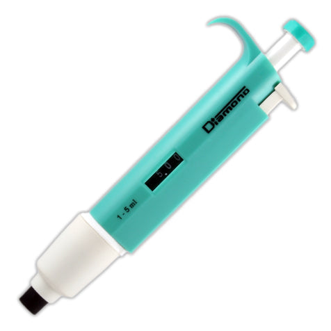 Globe Scientific 3301-5000 Pipette Diamond Adjustable Volume 1000 - 5000uL (1-5mL) Light Green