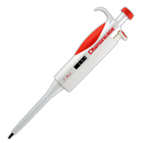 Globe Scientific 3311-20 Pipette Diamond PRO Adjustable Volume 2 - 20uL Pink