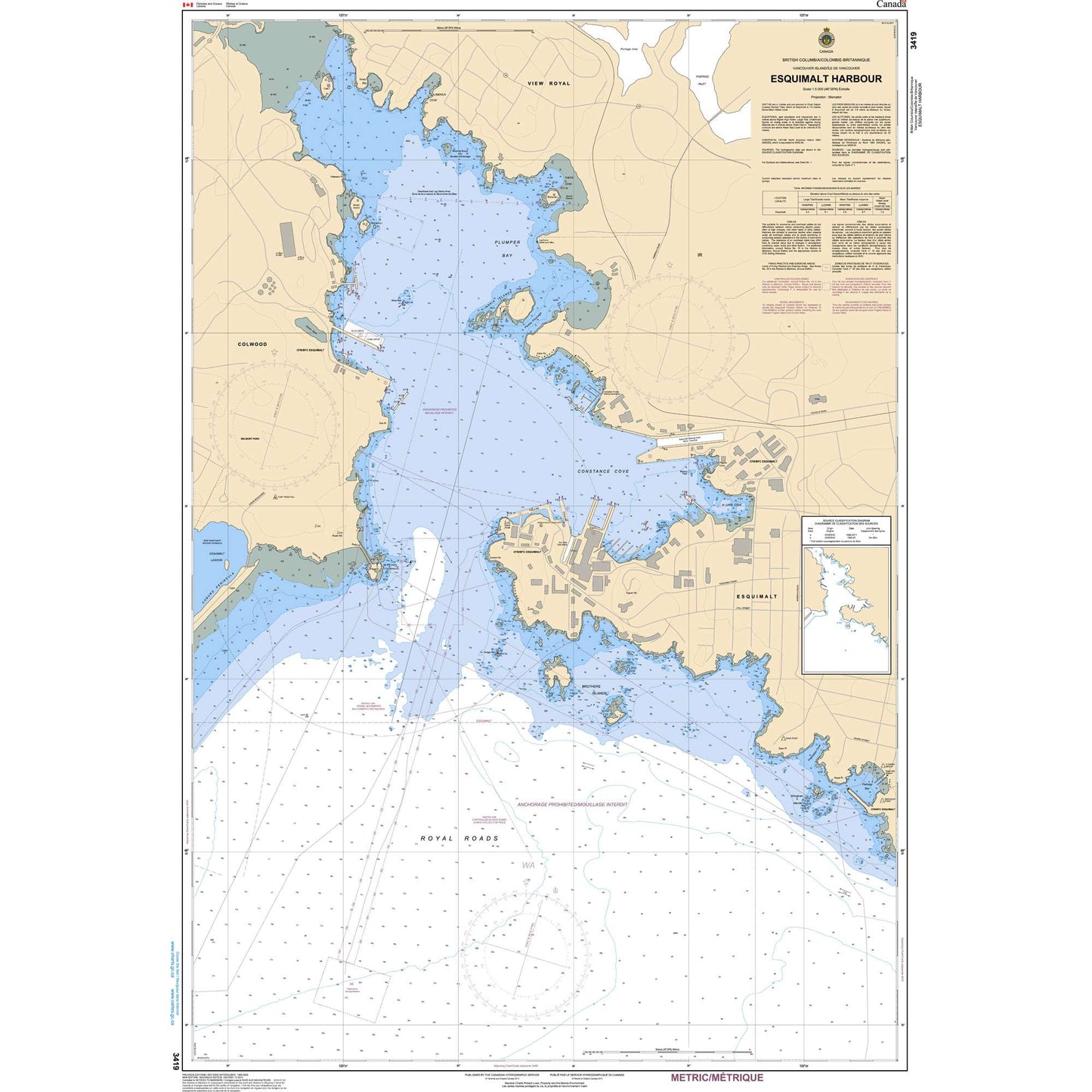 Paradise Clay CAN3419 CHS Chart Esquimalt Harbour