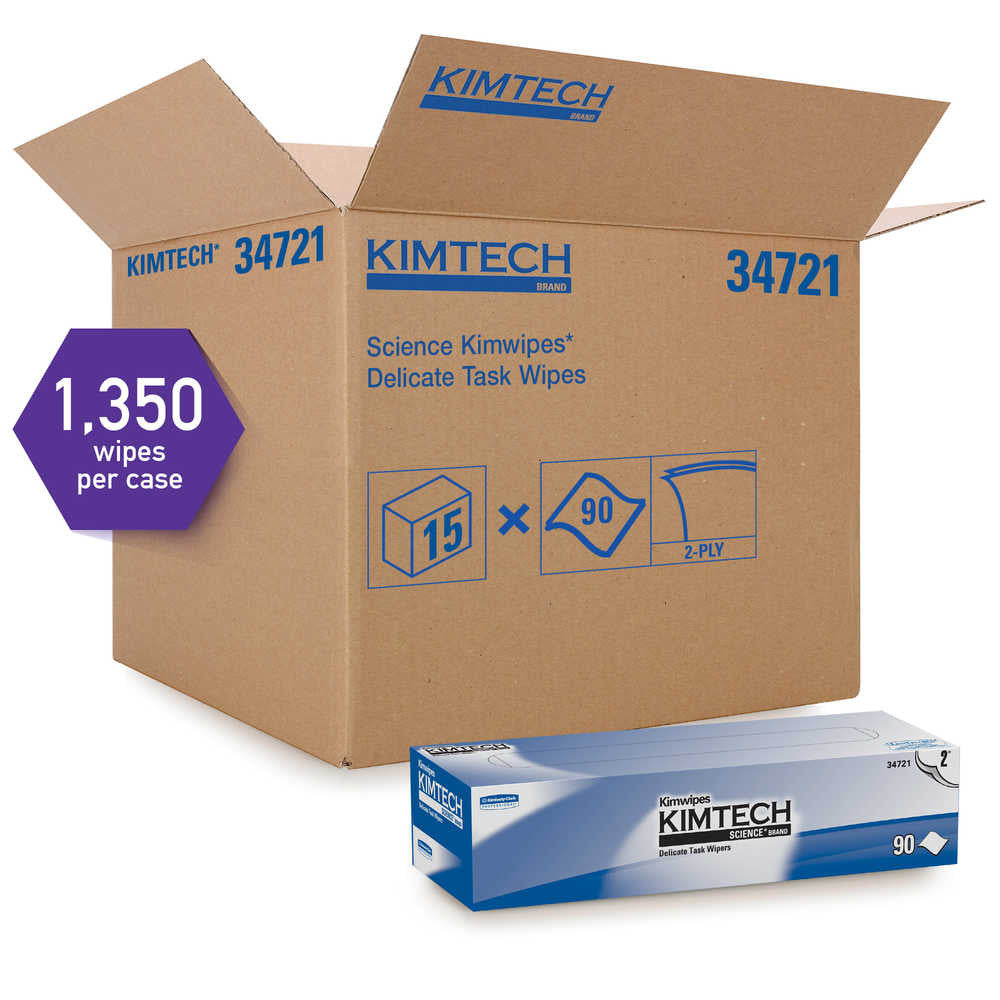 SOS Cleanroom Kimberly-Clark Kimtech 34721 Kimwipes / 2-Ply Science Kimwipes 14.7" x 16.6" Delicate Task Wipers