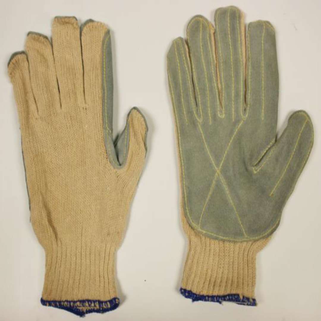 Cordova Safety 3495L Machine Knit Gloves, 7-Gauge, Polyester/Cotton Machine Knit Shell, Split Cowhide Palm