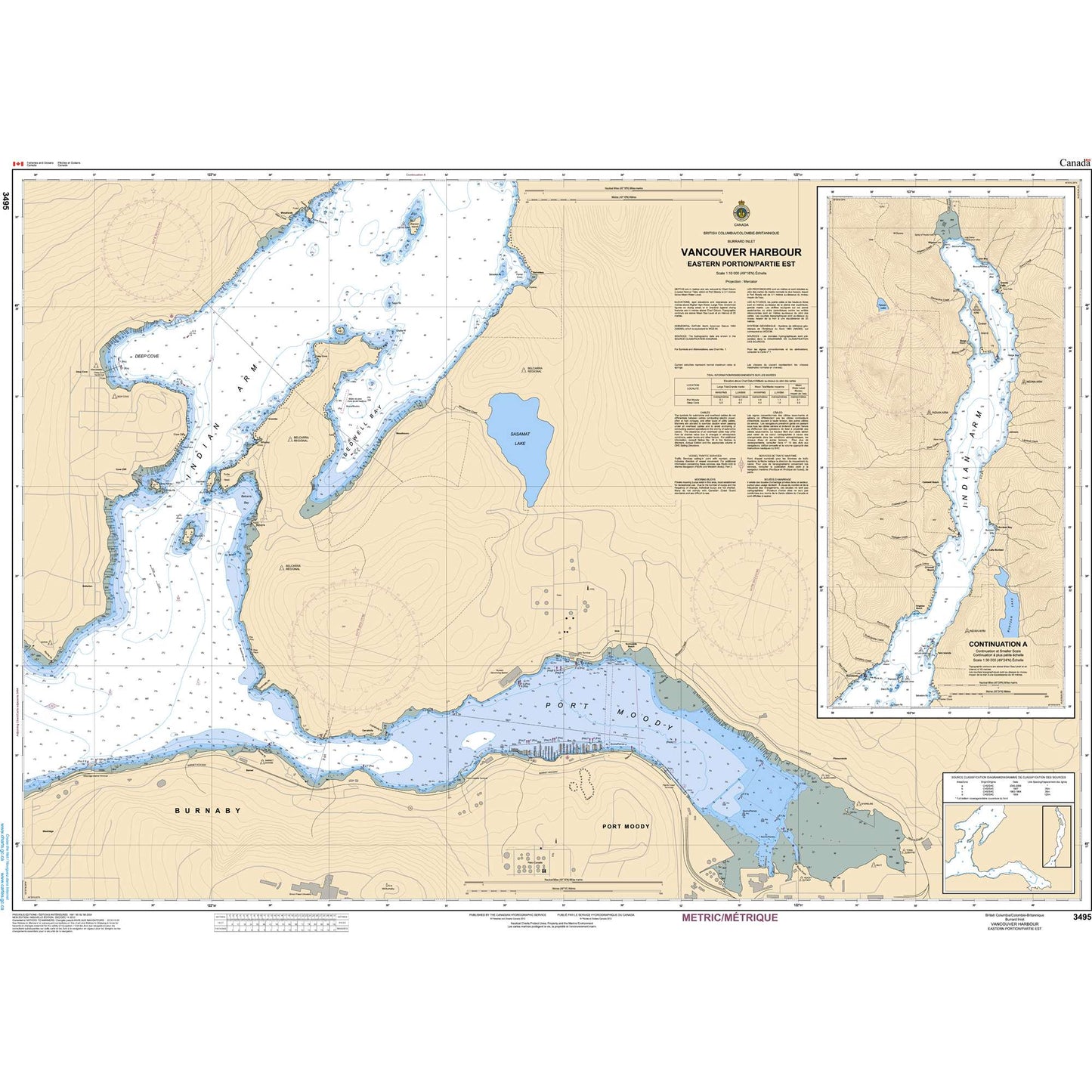 Paradise Clay CAN3495 CHS Chart Vancouver Harbour Eastern Portion/Partie Est