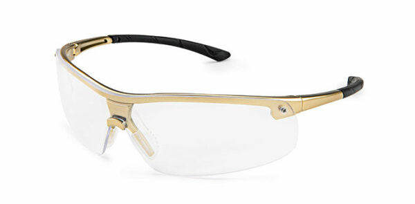 Gateway Safety 34AG80 Ingot Safety Glasses - Metal-Look Lightweight Safety Eyewear with Soft Rubber Temples