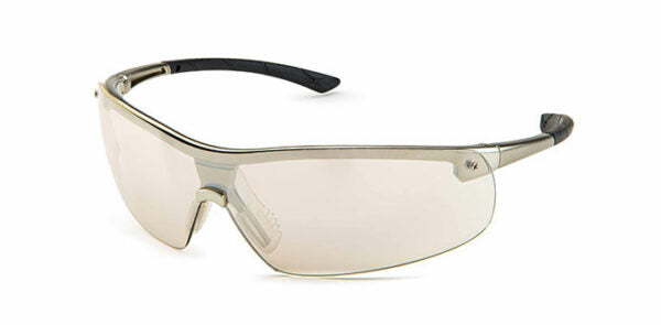 Gateway Safety 34GM0M Ingot Safety Glasses - Metal-Look Lightweight Safety Eyewear with Soft Rubber Temples