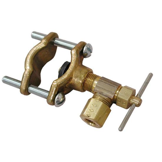 Jones Stephens N01039 1/4" Brass Saddle Clamp with Self-Piercing Valve