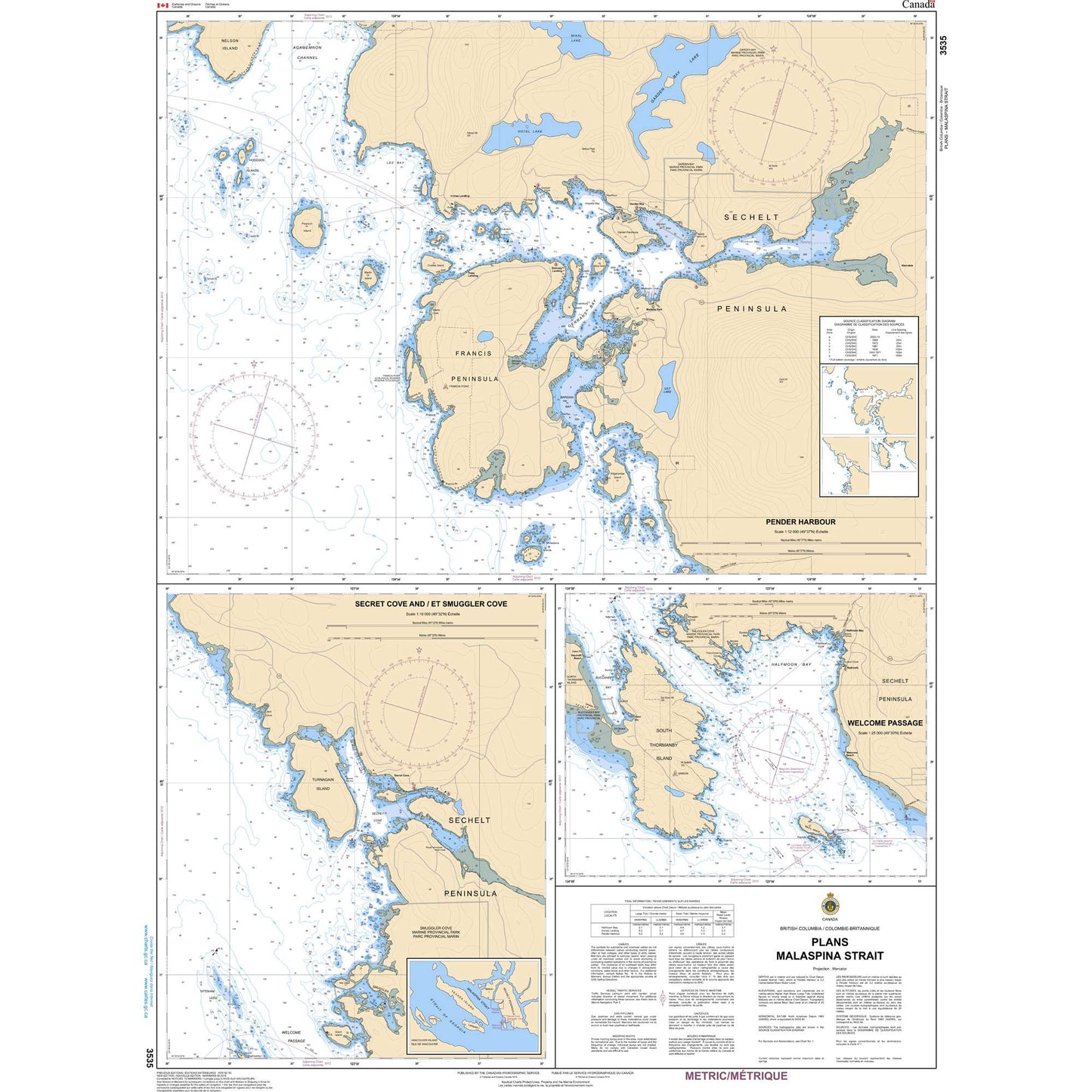 Paradise Clay CAN3535 CHS Chart Plans - Malaspina Strait