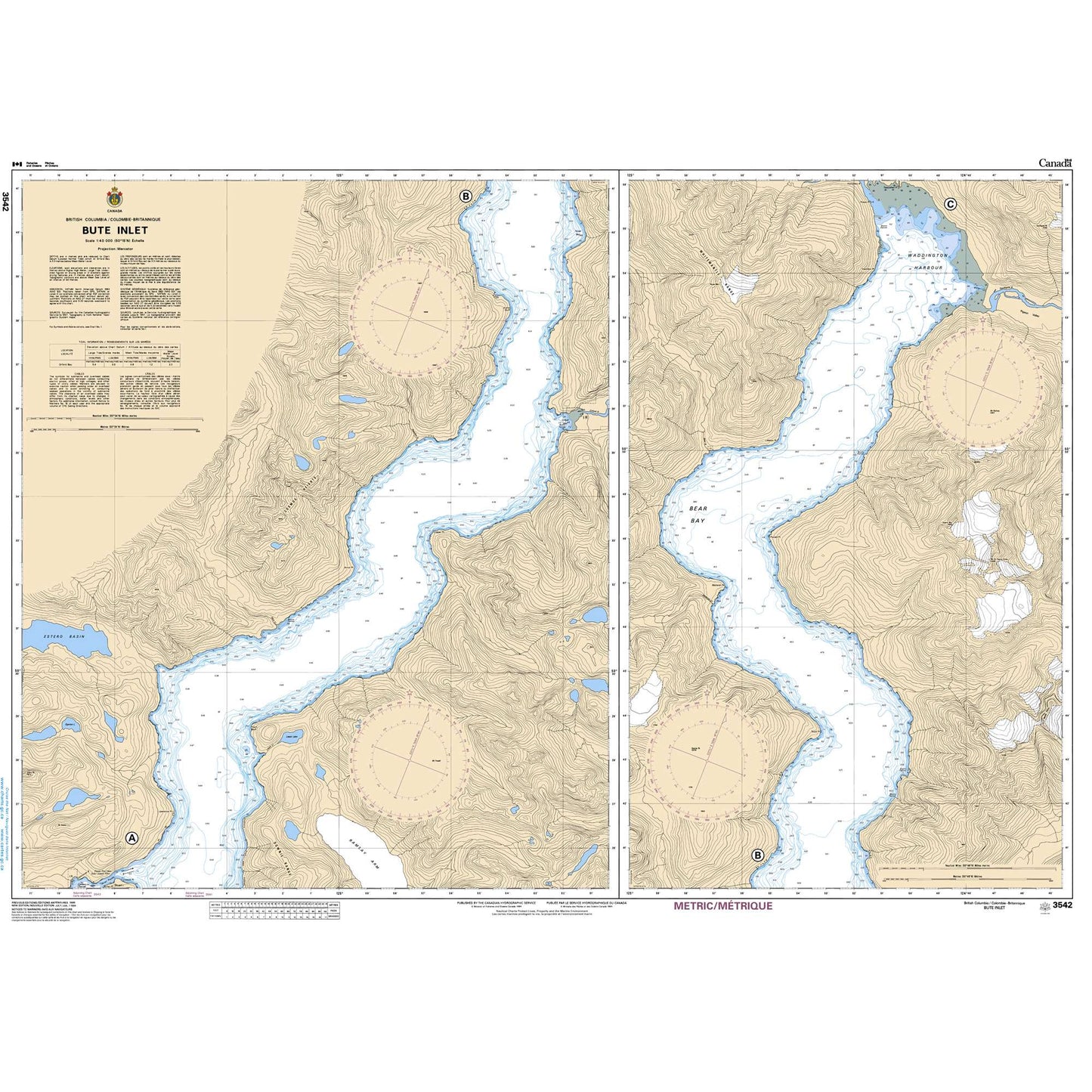 Paradise Clay CAN3542 CHS Chart Bute Inlet
