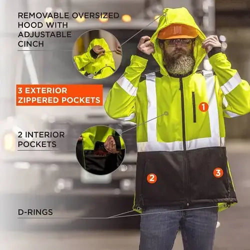 Ergodyne 23525 GloWear 8353 Hi-Vis Softshell Water-Resistant Jacket - Type R, Class 3