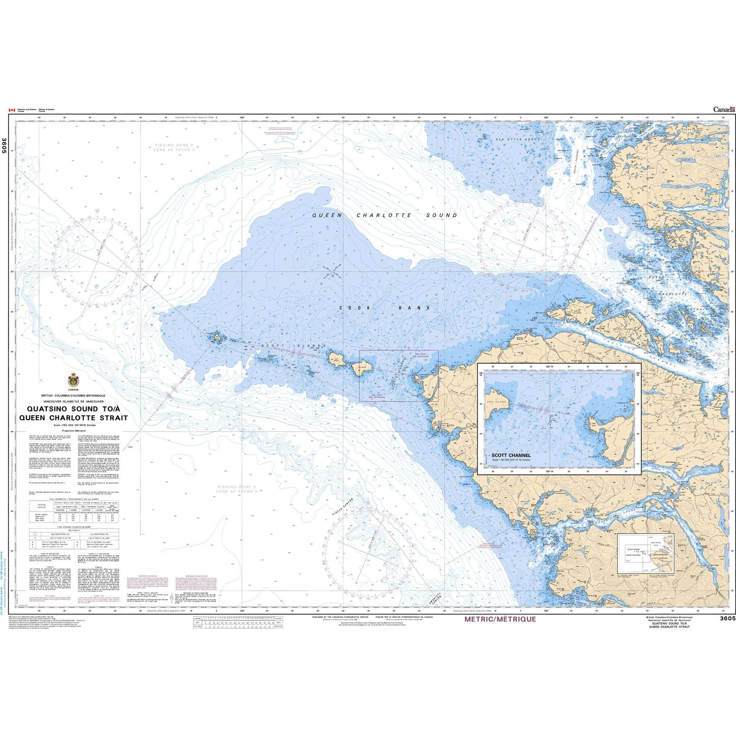 Paradise Clay CAN3605 CHS Chart Quatsino Sound to/ Queen Charlotte Strait