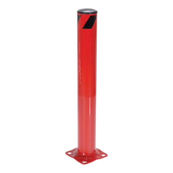 Vestil BOL-36-4.5-RED Steel Pipe Safety Bollard, 36 x 4-1/2, Red