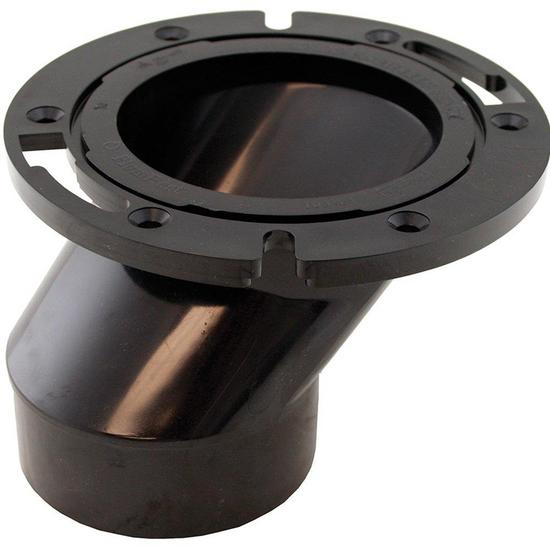 Jones Stephens C54403 3" x 4" ABS Offset Closet Flange with Plastic Swivel Ring less Knockout