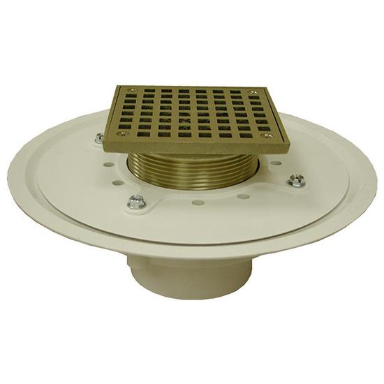 Jones Stephens D50073 3" Heavy Duty PVC Drain Base with 3-1/2" Metal Spud and 5" Nickel Bronze Strainer