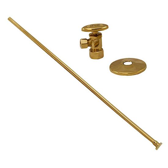 Jones Stephens S10371 Polished Brass 3/8" x 20" Closet Supply and 3/8" x 5/8" Angle Stop Kit