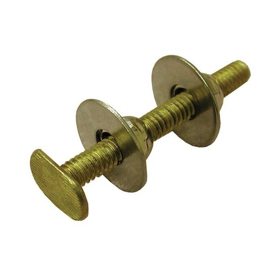 Jones Stephens C02996 Elite 50 Pair Pack of 1/4" x 3-1/2" Solid Brass Closet Bolts with 4 Round Washers and 4 Acorn Nuts, Bagged in Pairs