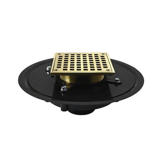 Jones Stephens D51075 2" Heavy Duty ABS Drain Base with 3-1/2" Metal Spud and 6" Nickel Bronze Strainer