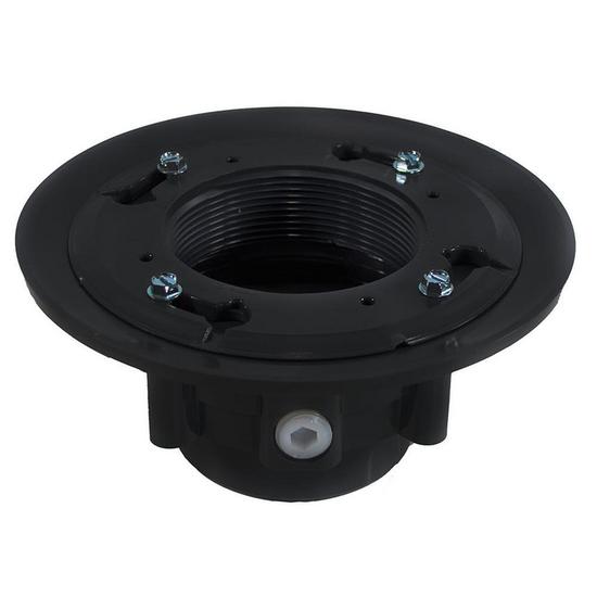 Jones Stephens D49808 4" PVC Heavy Duty Drain Base with Clamping Ring and Primer Tap, for 4" Spud