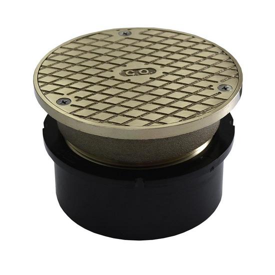 Jones Stephens C59063 4" ABS Hub Fit Base Cleanout with 3-1/2" Metal Spud and 5" Nickel Bronze Cover