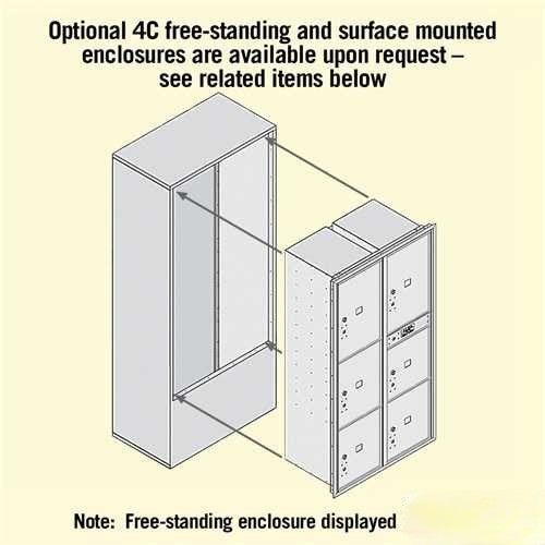 Mailboxes 3716D-6PCFP Recessed Mounted 4C Horizontal Mailbox (Includes Master Commercial Locks)