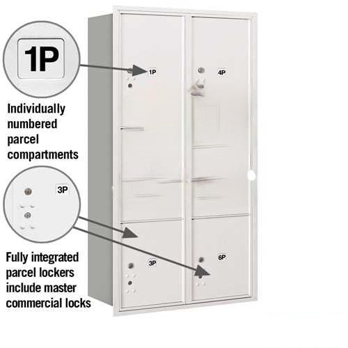 Mailboxes 3716D-6PCRP Recessed Mounted 4C Horizontal Mailbox (Includes Master Commercial Locks)