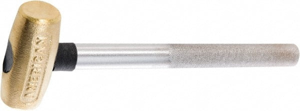 American Hammer AM1BRPG Non-Marring Hammer, 1 lb, 1-1/8" Face Dia, Brass Head