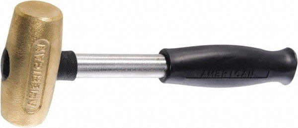 American Hammer AM3BRCG Non-Marring Hammer, 3 lb, 1-3/4" Face Dia, Brass Head