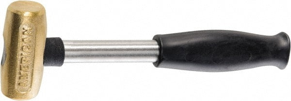 American Hammer AM2BRCG Non-Marring Hammer, 2 lb, 1-1/2" Face Dia, Brass Head