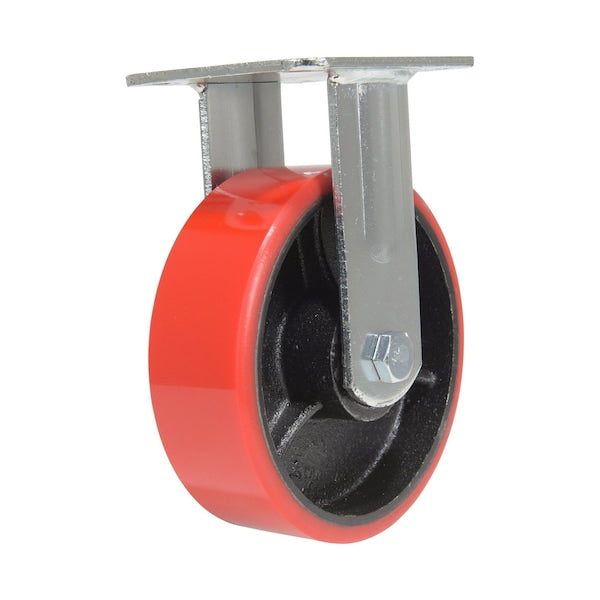 Vestil CST-VE-6X2PU-R Polyurethane Rigid Caster 6 In. Diameter x 2 In. Width 1232 Lb. Capacity Red/Black