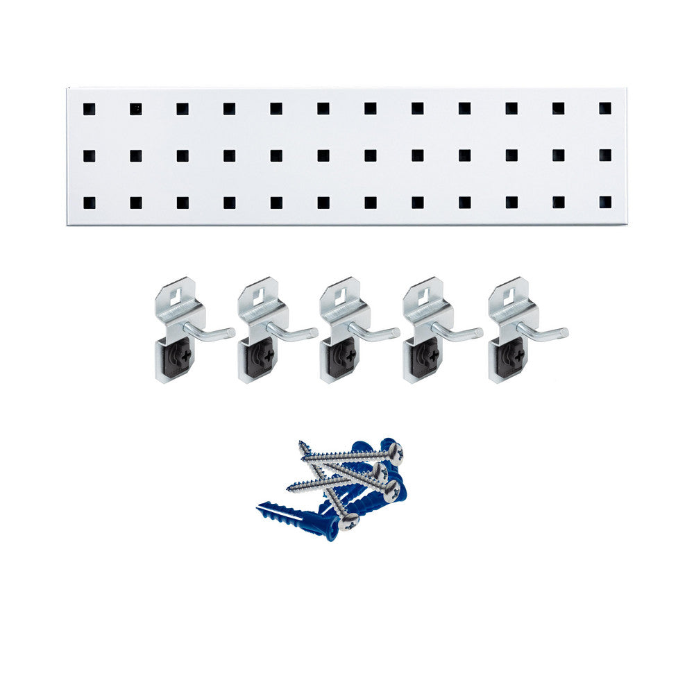 Triton Products LBS18K-WHT White Key Holder Pegboard Strip Kit