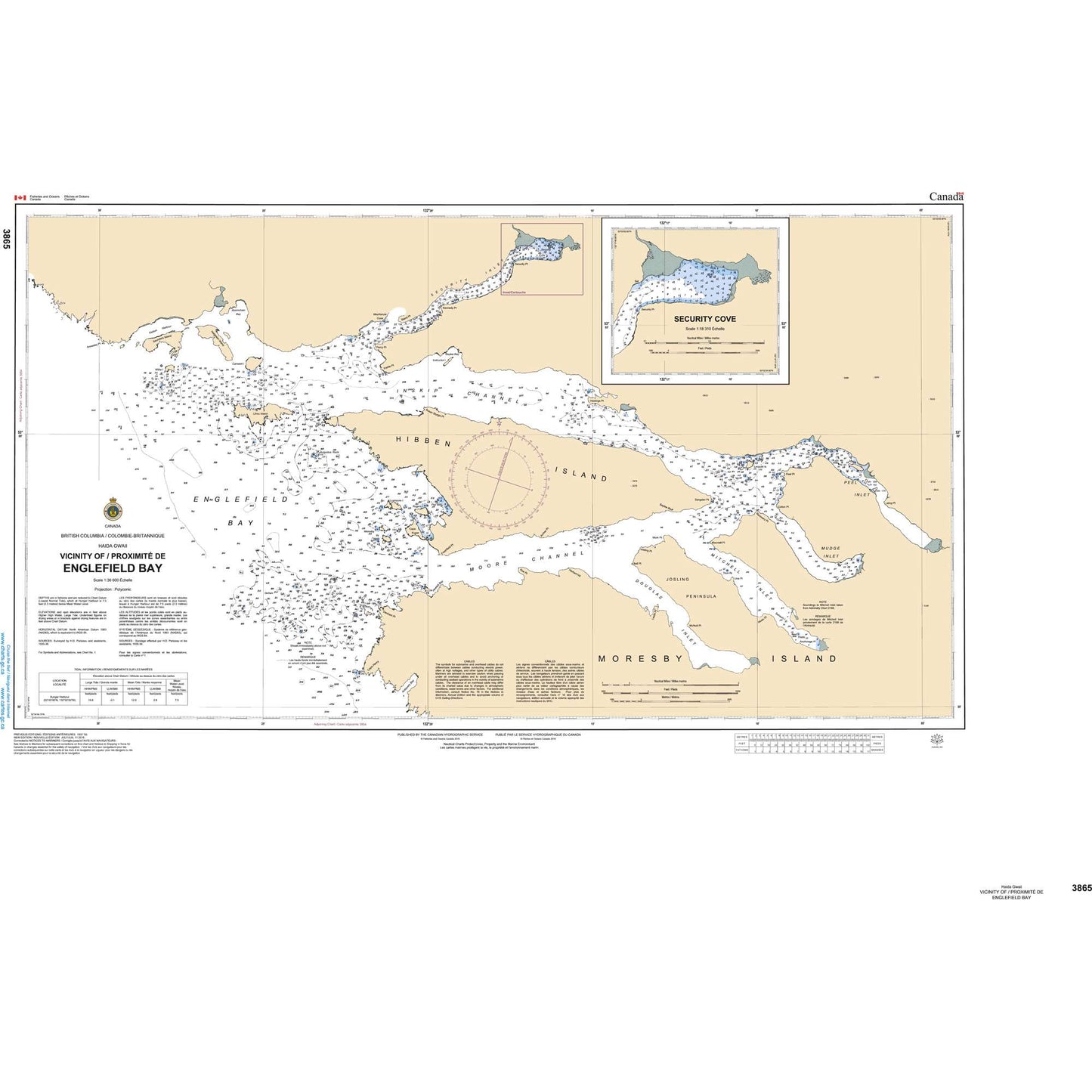 Paradise Clay CAN3865 CHS Chart Englefield Bay and Vicinity