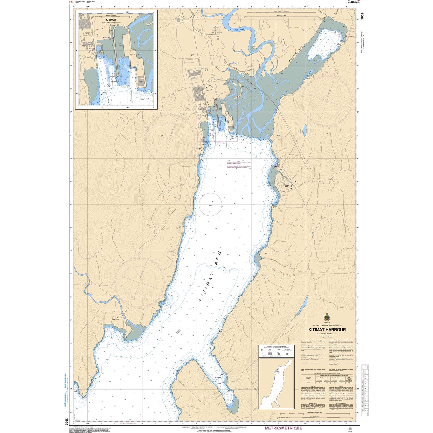Paradise Clay CAN3908 CHS Chart Kitimat Harbour