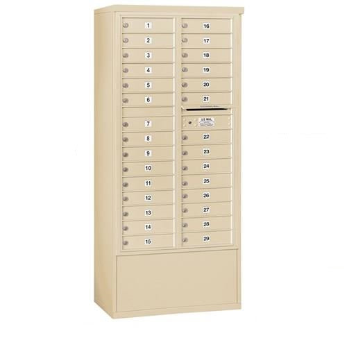Mailboxes 3916D-29SFP Salsbury Maximum Height Free-Standing 4C Horizontal Mailbox with 29 Doors in Sandstone with Private Sccess
