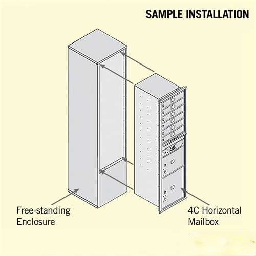 Mailboxes 3916S-06AFP Salsbury Maximum Height Free-Standing 4C Horizontal Mailbox with 6 Doors and 2 Parcel Lockers in Aluminum with Private Access
