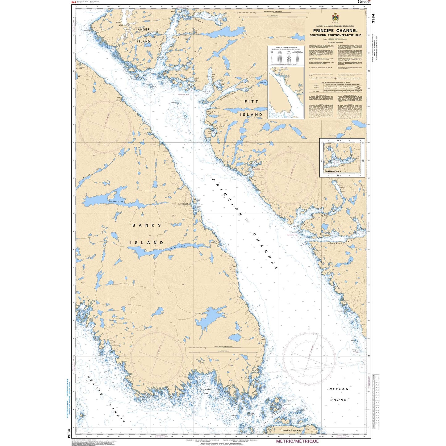 Paradise Clay CAN3984 CHS Chart Principe Channel Southern Portion/Partie Sud