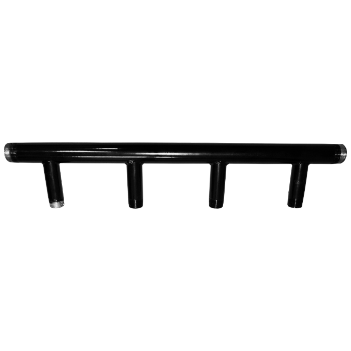 Legend Valves 355-394 1" x 1" x 3/4" (x4) Four-Zone Carbon Steel Boiler Manifold Header