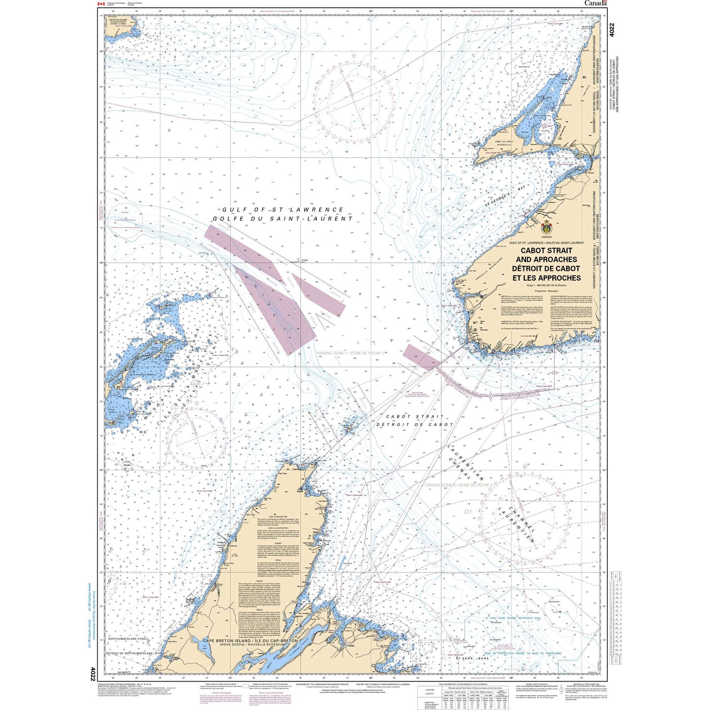 Paradise Clay CAN4022 CHS Cabot Strait and approaches / Détroit de Cabot et les approches, Scatarie Island to/ Anticosti ...