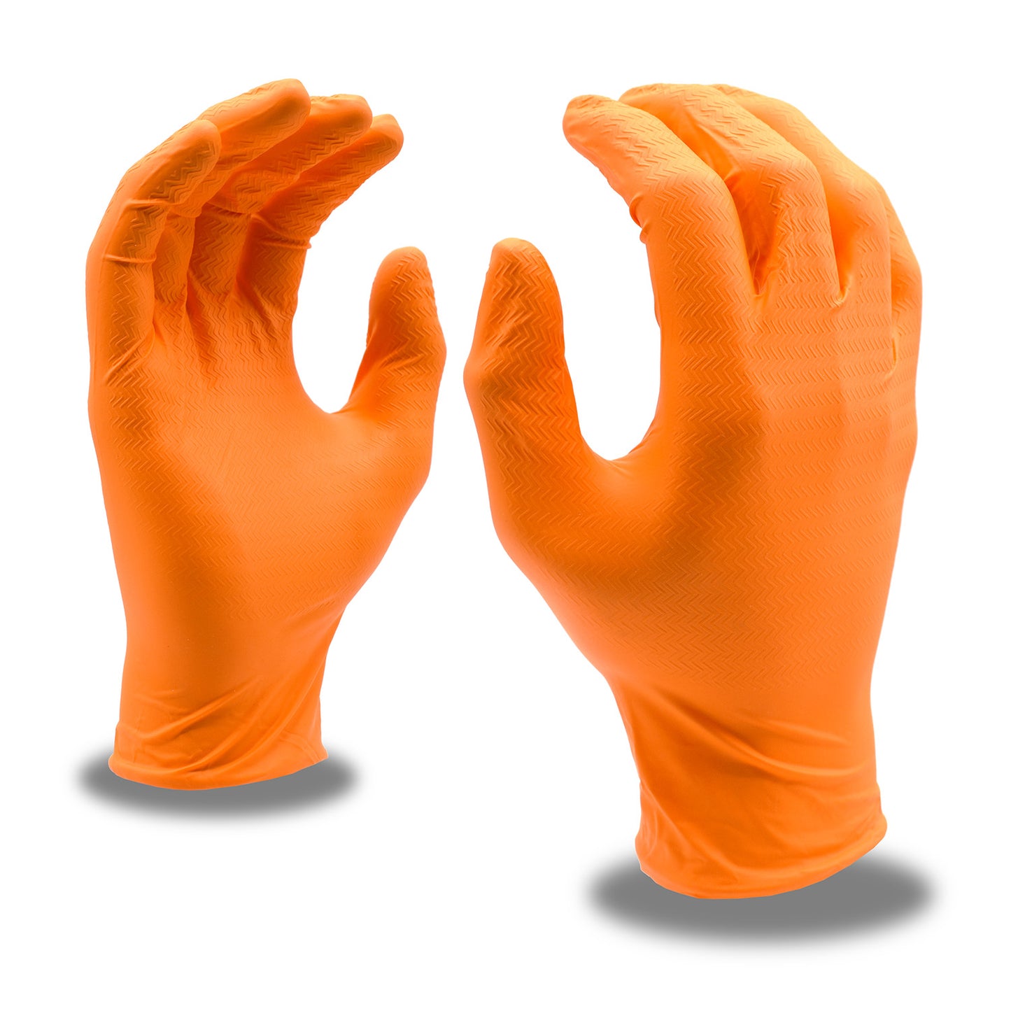 Cordova Safety 4093L Disposable, Nitri-Cor® Z-Tread, Food Service, Nitrile, Powder Free, 6 mil, Orange