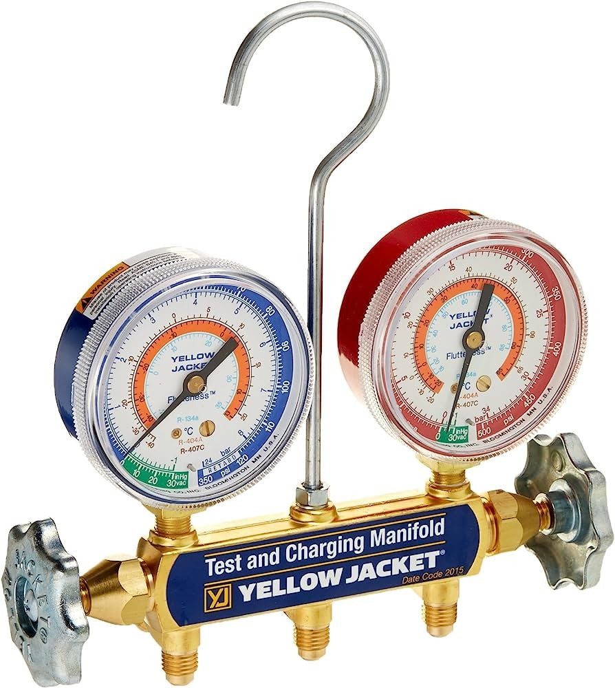 Yellow Jacket 41332 Manifold only, bar/psi, R134a/404A/407C,°C