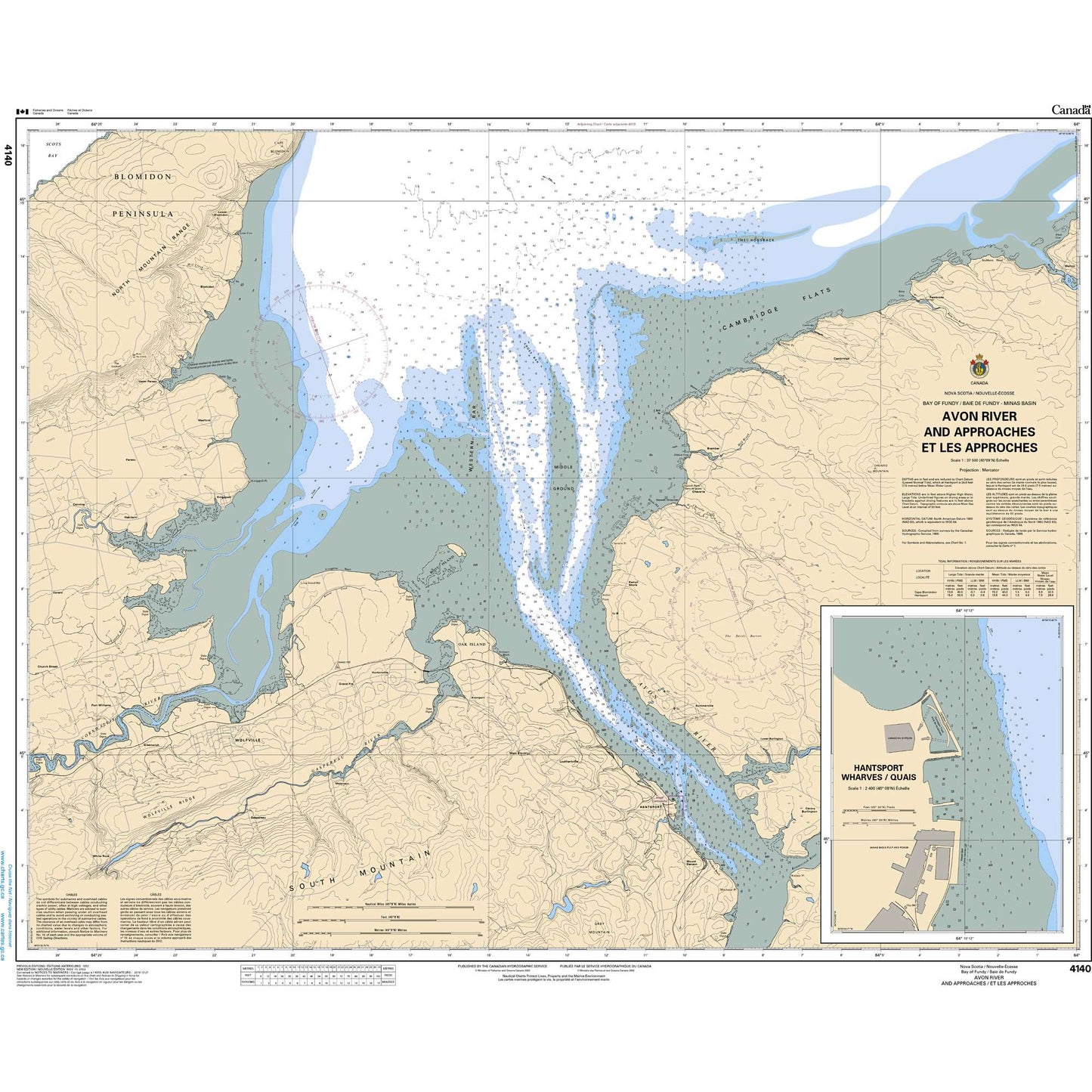 Paradise Clay CAN4140 CHS Chart Avon River and Approaches/et les approches