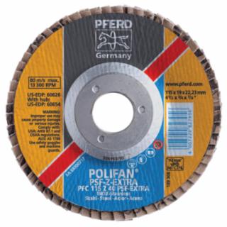 PFERD 60458 4-1/2 X 7/8 Polifan Psf-Extra Zirc Flat 40G