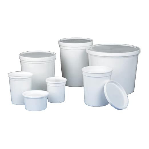 Globe Scientific 271064W Container Multi-Purpose PE Economy Style 64oz (1920mL) Separate Snap Lid White