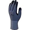 Delta Plus VE726NO08 Polyamide/Spandex 15G glove with Nitrile/PU Coated Palm, Gray/Black, Size 8