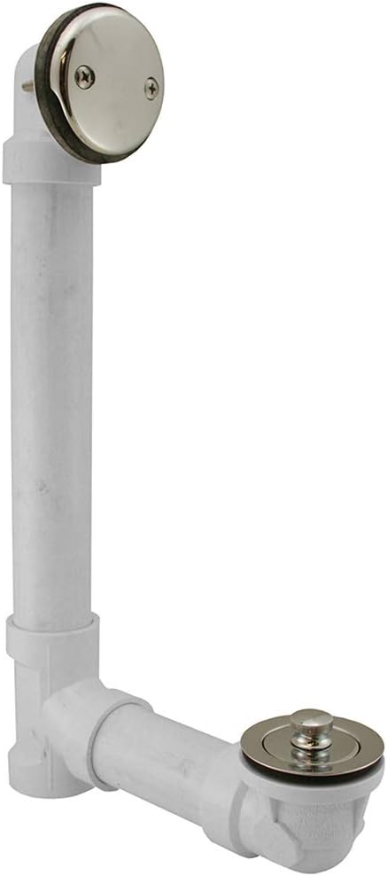 Jones Stephens B07156 Chrome Plated Brass Two-Hole Lift and Turn Bath Waste Kit, Standard Full Kit, White Plastic