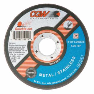 CGW ABRASIVES 35514 4-1/2"X.045X7/8" T1 A36-T-Bf Quickie