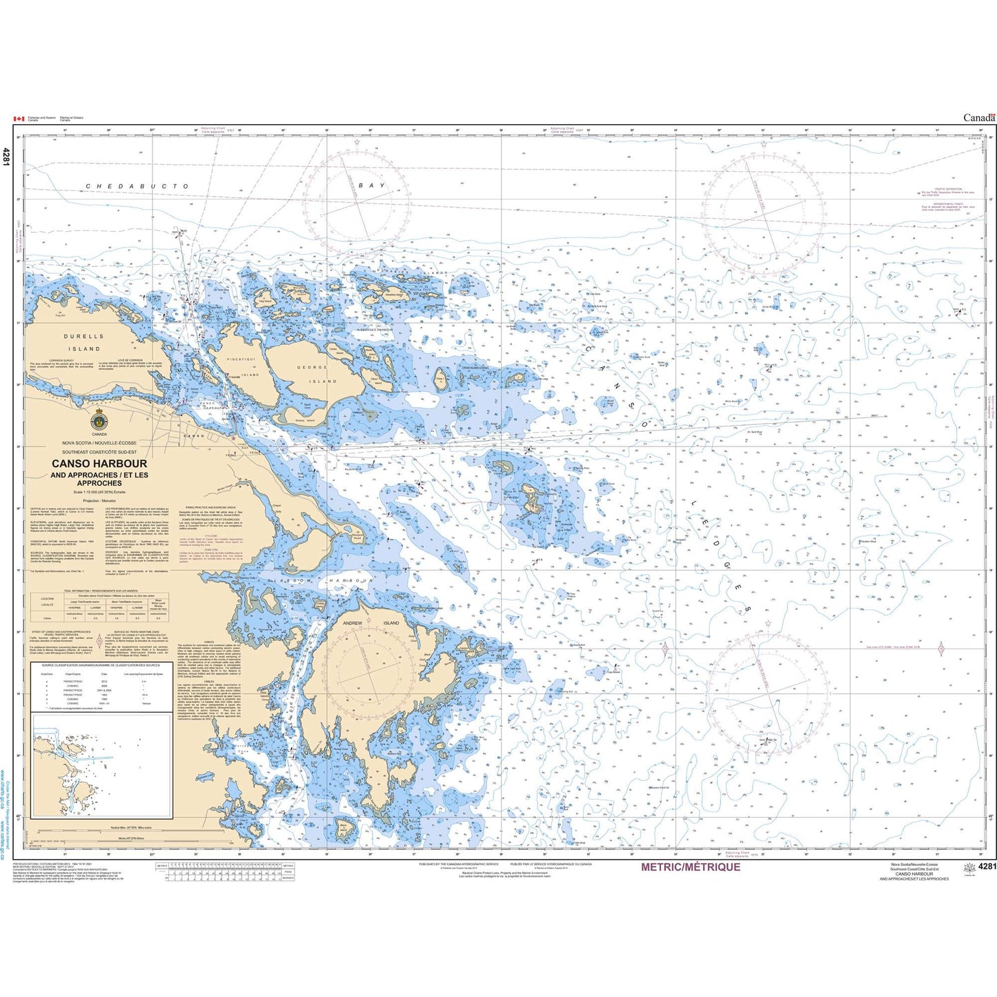 Paradise Clay CAN4281 CHS Chart Canso Harbour and Approaches/et les approches